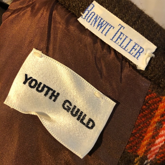 Vintage Wool Sweater Dress Red/Orange&Brown Tartan - Picture 4 of 5